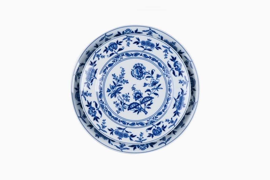 Bleu blanc plate set - Image 1